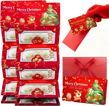 2 Pack Christmas Money Holders for Cash, Cash Gift Envelopes 6 Red 