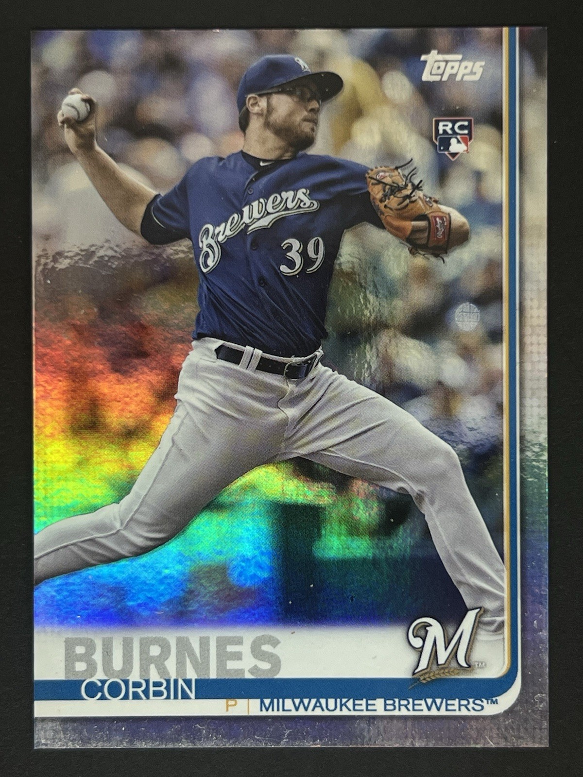 2019 TOPPS SERIES 1 CORBIN BURNES #94 ROOKIE FOIL RAINBOW HOLO CARD