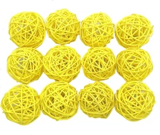 12Pcs Multi Colors Wicker Rattan Balls, Garden, Wedding, Party Decorative Crafts
