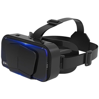 VR Headset 3D Glasses with Stereo Headphones - Black