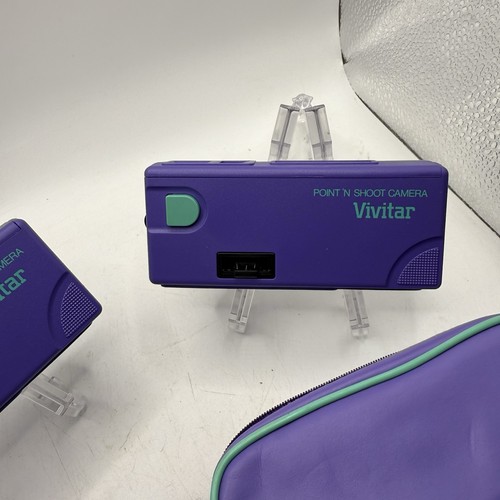 Vintage 80s 1986 Vivitar Point 'N Shoot Purple Camera with Case, EUC - Picture 3 of 7
