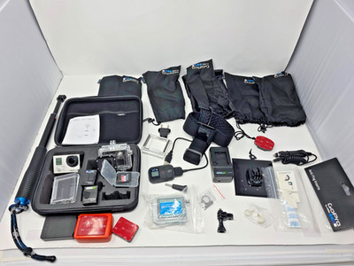 GoPro HERO3 Black Edition Action Camera Bundle LCD BacPc WiFi Remote Accessories