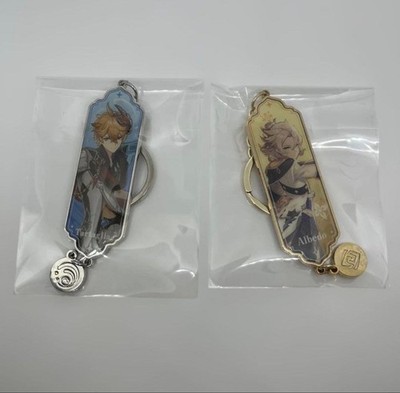 Genshin Impact Official Metal Keyring Charm Set: Tartaglia & Albedo, Epoxy,