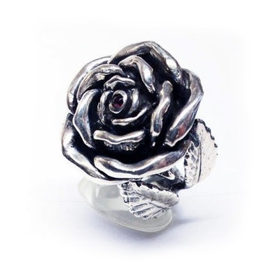 Juni Geburt Blume Rose Silber Ring V1