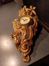 Französische Feuervergoldete Bronce Carteluhr  H 33 B16 T 4cm