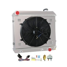 Radiator w/ Shroud Fan  Relay, 3 Row, Fit For Chevy C10/C20/K10 63-66