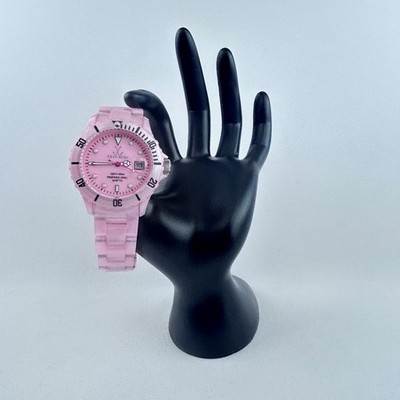 ToyWatch Womens Quarts Watch Pink Diver Style Stainless Steel Date Bracelet