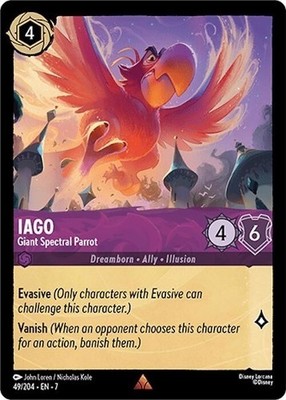 Disney Lorcana Archazia s Island 49/204 Iago Giant Spectral Parrot Rare NM
