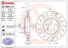 2x Bremsscheibe gelocht/innenbel. 09.B842.21 BREMBO für MERCEDES-BENZ S-KLASSE