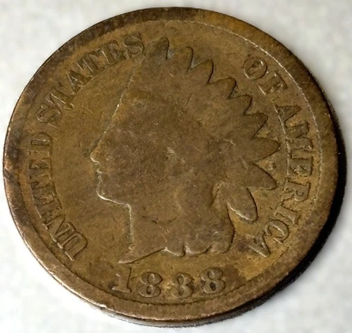 1888 Indian Head Cent Good Condition Penny 1c Cent - 0555