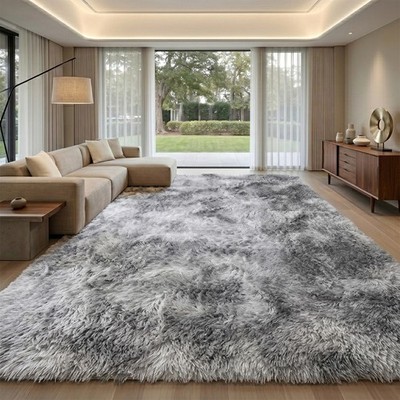 Fluffy Rugs Large Shaggy Rug Living Room Bedroom Anti-Slip Soft Floor Mat Carpet
