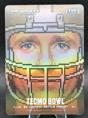 2026 Bo Jackson Battle Arena Tecmo Bowl Drew Brees Pixel P-146 Promo Card