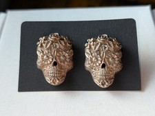 VTG 925Silver Sugar Skull Floral La Calavera Catrina Day Of The Dead Earrings