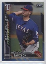2016 Bowman Chrome Scout's Top 100 Updates Blue Refractor Connor Sadzeck 0c2