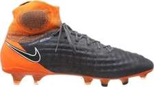 Nike Mens Obra 2 Elite DF FG Soccer Cleat AH7301-080 Dark Grey Total Orange Sz 7