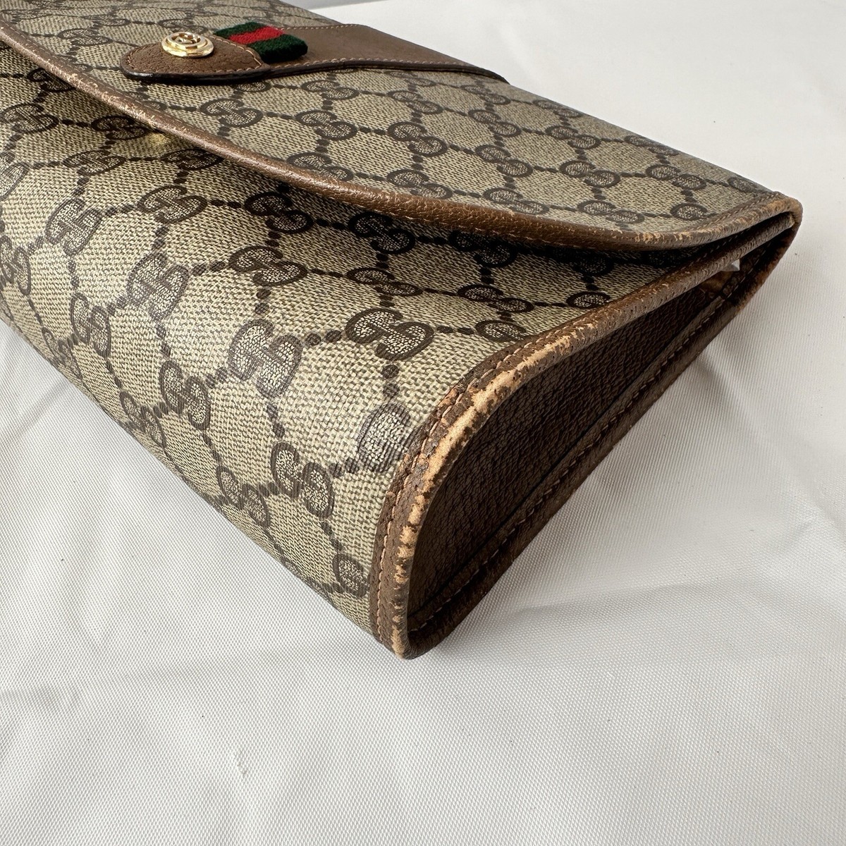 バッグ Vintage Shelly Line Gucci Clutch Bag Gucci Vintage GG Logo Sherry Line Clutch Bag - Etsy