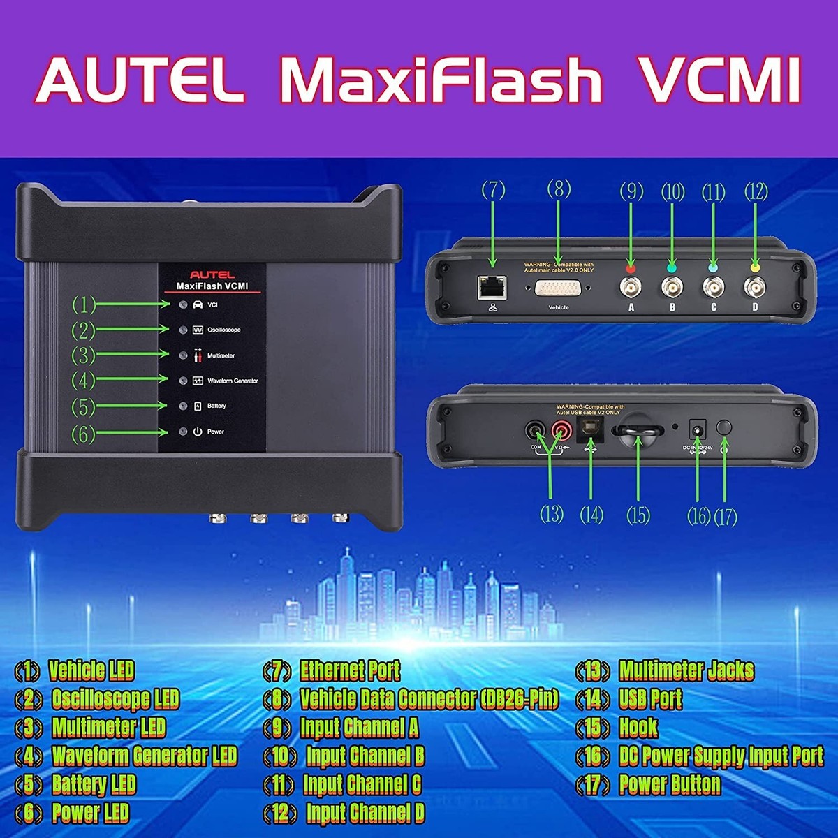 Autel MaxiFlash VCMI J2534-1/2 Pass-Thru ECU Programming Work with
