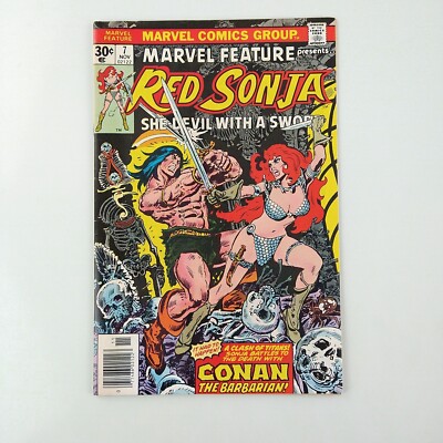 Marvel Feature Red Sonja #7 Conan Belit Glossy Cover (1976 Marvel Comics)