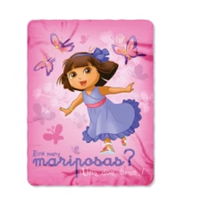 46"X60" Dora The Explorer Hoy!Many Mariposqas una dos tres Fleece Blanket Throw
