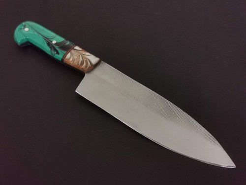 13" CUSTOM HAND MADE D2 STEEL CHEF KNIFE RESIN HANDLE W/SHEATH 5634