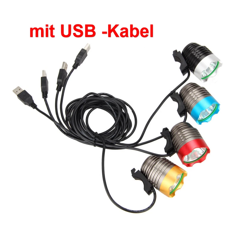 Fahrrad LED Weiß Licht Scheinwerfer Fahrradlicht mit USB-Kabel / mit Batterie - Image 4 of 4