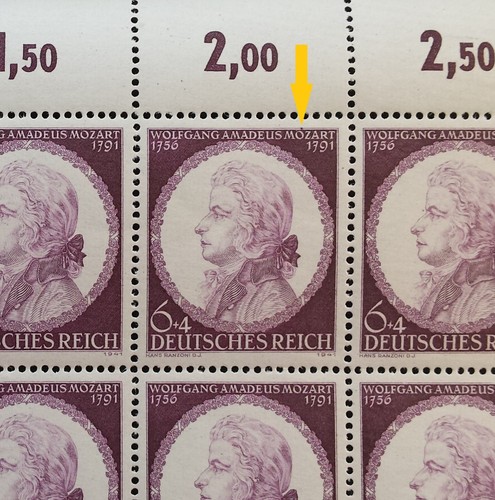 DR Deutsches Reich/German Empire Full sheet Mi № 810 (MNH) 1941 Errors! High CV! - Picture 3 of 7