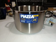 Piazza 5 Stars Collection Stainless Steel Deep Casserole Pan, 11.7-Quarts