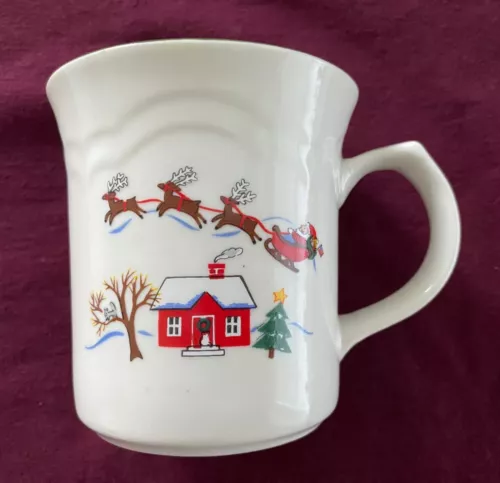Pfaltzgraff Snow Village Christmas Winter Santa Coffee Tea Coca 12 oz Mug