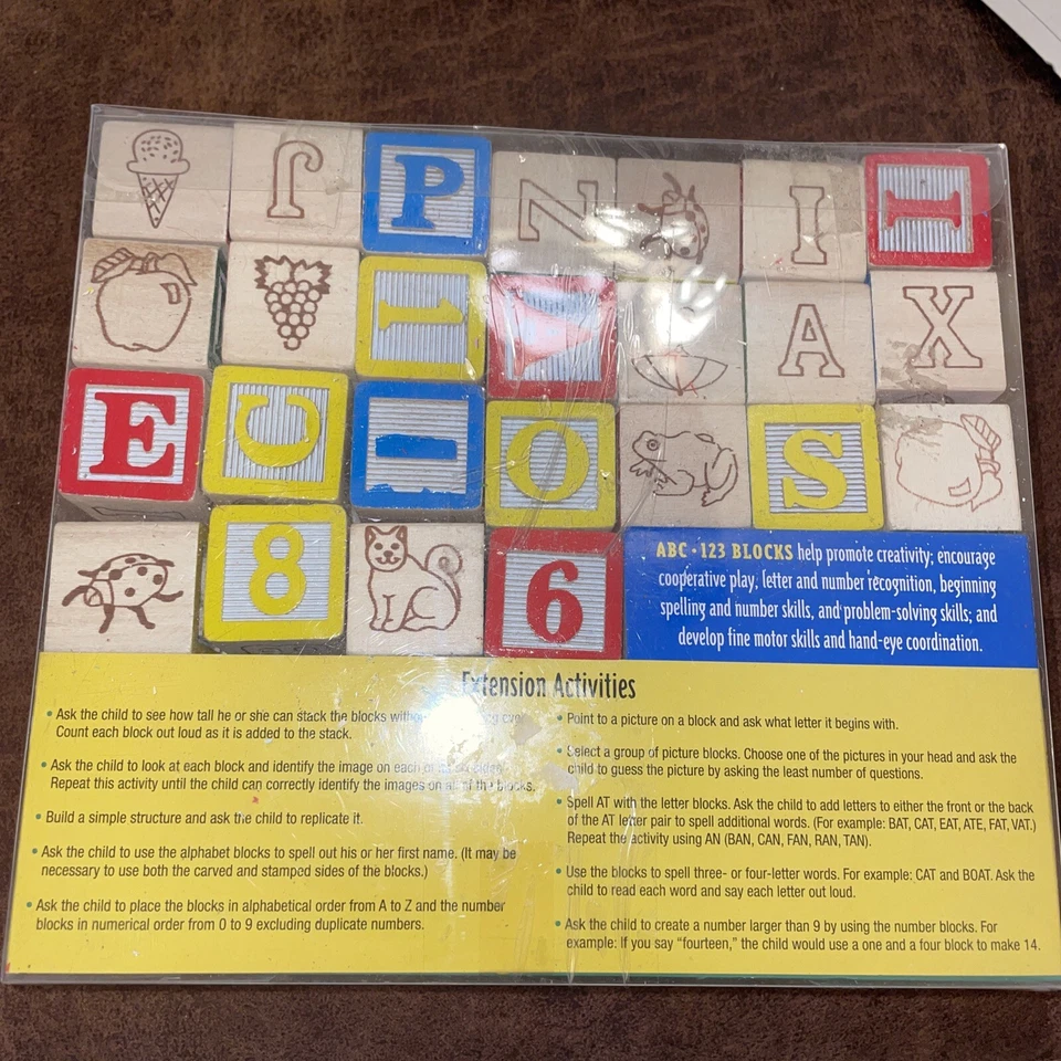 Melissa And Doug ABC 123 1 Inch Blocks 50 Solid Wood Storage Pouch Ages 3+ - Image 3 of 3