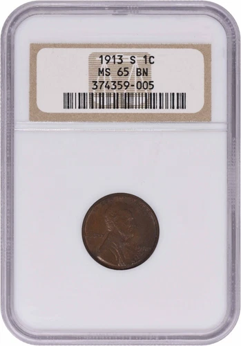1913-S Lincoln Cent MS65BN NGC