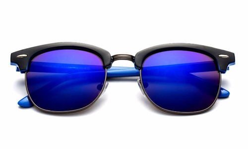 Half Frame Style Round Lens Circular Sunglasses Vintage Retro Sunglasses for Men - Picture 9 of 23