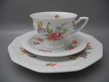 Rosenthal Kaffeegedeck Maria weiß Sommerstrauß Tasse Untertasse Kuchenteller