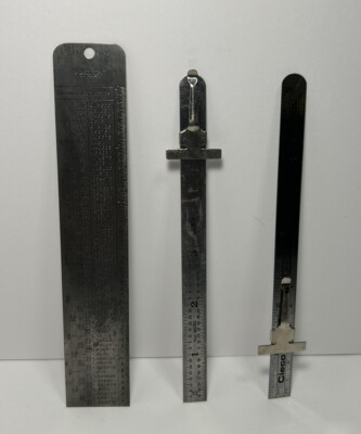 Lot of 3 Vintage Machinist Rulers, Steel Metal Rulers, Made in USA | eBay