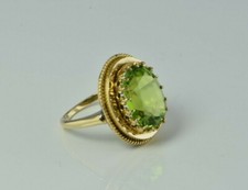 Vintage 14K Yellow Gold Peridot Ring 4.66 Carat Size 2.25 Circa 1950