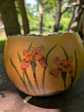 Hand-decorated gourd bowl