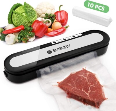 Vakuumierer 1 Touch Lebensmittel Versiegelungsmaschine für trockene / feuchte frische Lebensmittel +10 Stück Beutel