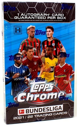 2021/22 TOPPS CHROME BUNDESLIGA SOCCER HOBBY BOX BLOWOUT CARDS