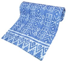 Trapunta doppia arte indiana Kantha fatta a mano blocco coperta reversibile lancio