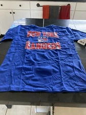 Boys Youth NHL New York Rangers Team Logo Cotton T-Shirt BLUE XL 18/20 NWT