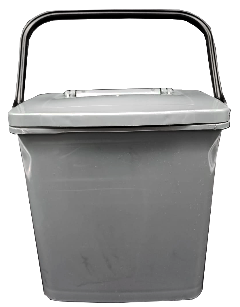 Silver 5L Kitchen Compost Caddy Food Recycling Waste Bin 5 Litre