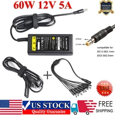 4 Way/ 8 Splitter AC Adapter Power Supply Charger For Security CCTV Camera DVR