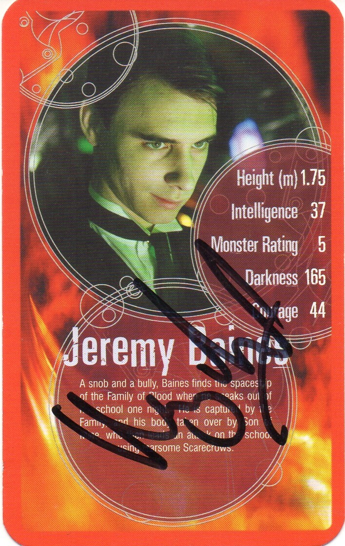 Harry Lloyd Autograph Signed x Doctor Who Top Trump Card