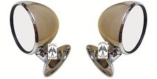 Coppia specchietti cromati tondi regolabili Mini Rover Innocenti Austin Cooper