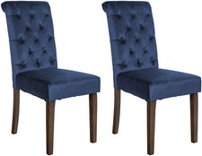 2er Set Esszimmerstuhl Besucherstühle Stühle Antik Vintage Lisburn Stoff Samt