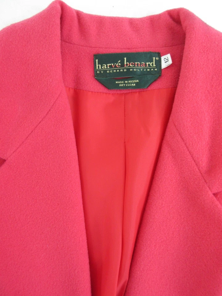 Traje de Colección Harve Benard Chaqueta de Lana de Cachemira Mujer 12 Rosa Azalea Blazer Forrado Foto 2 de 4