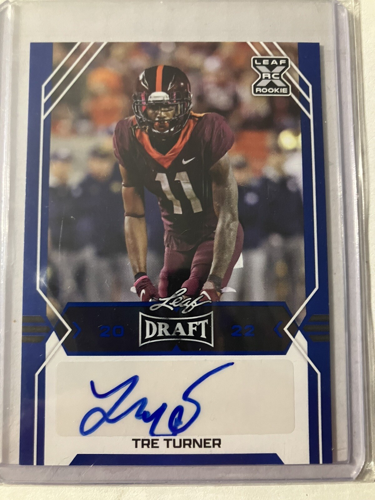 2022 Leaf Draft Tre Turner RC Rookie Auto #BA-TT1 Autograph BLUE Parallel