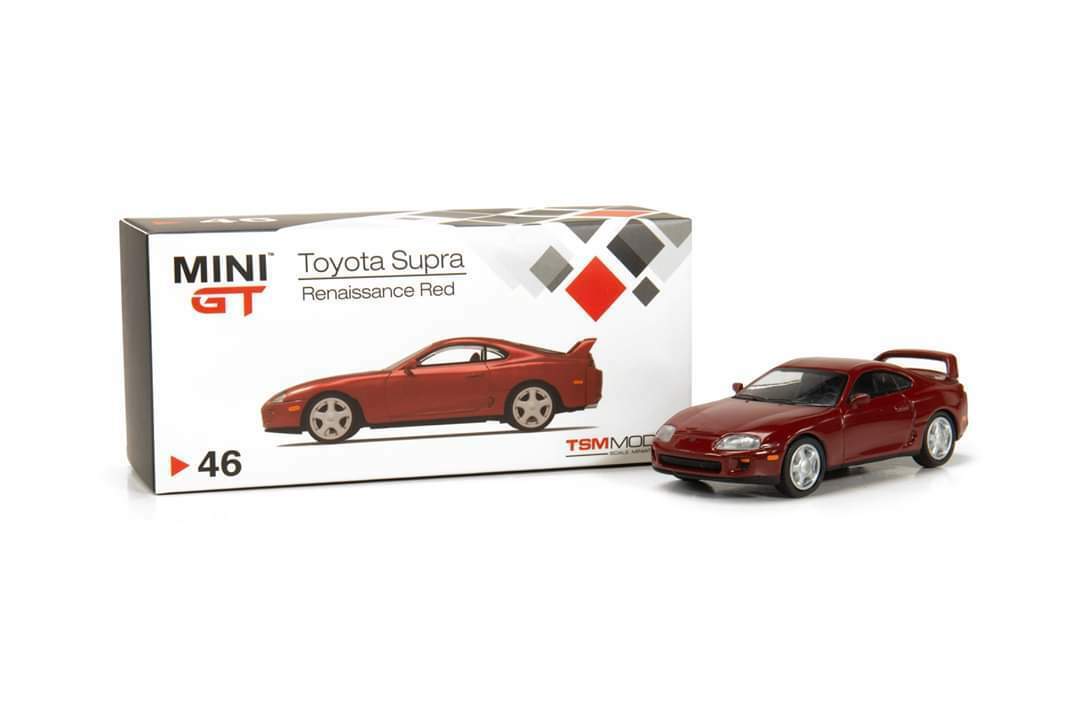 MINI GT 46 Toyota Supra (JZA80) Renaissance Red RHD Asia MINI GT 46 Toyota Supra (JZA80) Renaissance Red RHD Asia