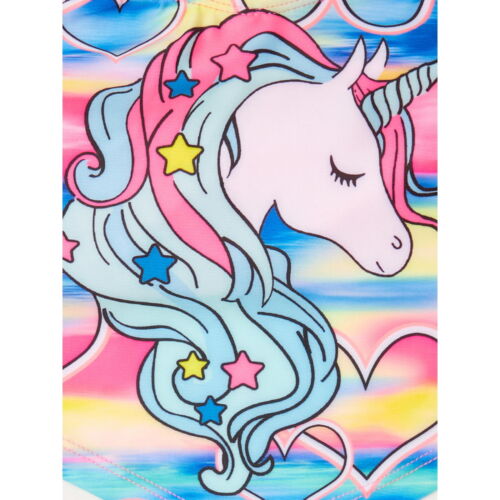 WonderNation Girls Unicorn Bikini Swimsuit w/ UPF 50+ 2 Piece Cartoon Unicorn XL - Picture 2 of 3