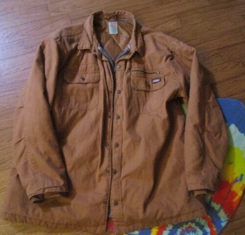 Dickies Jacket men Size 3XL work wear tan Heavy Duty Canvas quilt