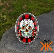 Sugar Skull Tattoo Ring - Day of the Dead Handmade Silver Jewelry - 61